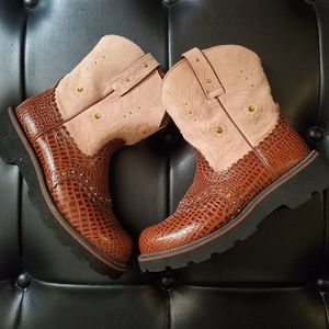Ariat Fatbaby Pink Croc Leather